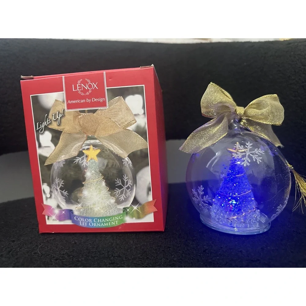 Lenox Tree Lit Color Changing American Design Christmas Tree Ornament Wonder